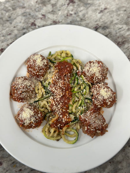 Meatballs & Zucchini Noodles